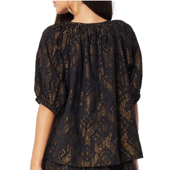 NWT Roller Rabbit Women’s Black & Gold Thread Shirt - Picture 3 of 8